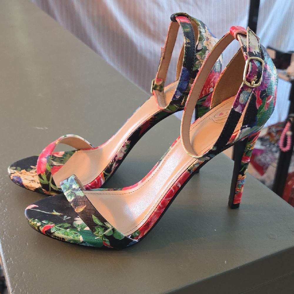 Floral High Heel Sandals